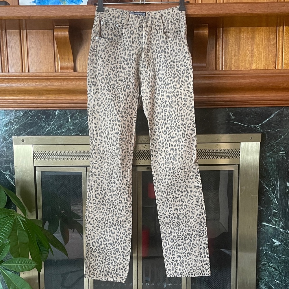 Versace Beige and Black Animal Print Jeans